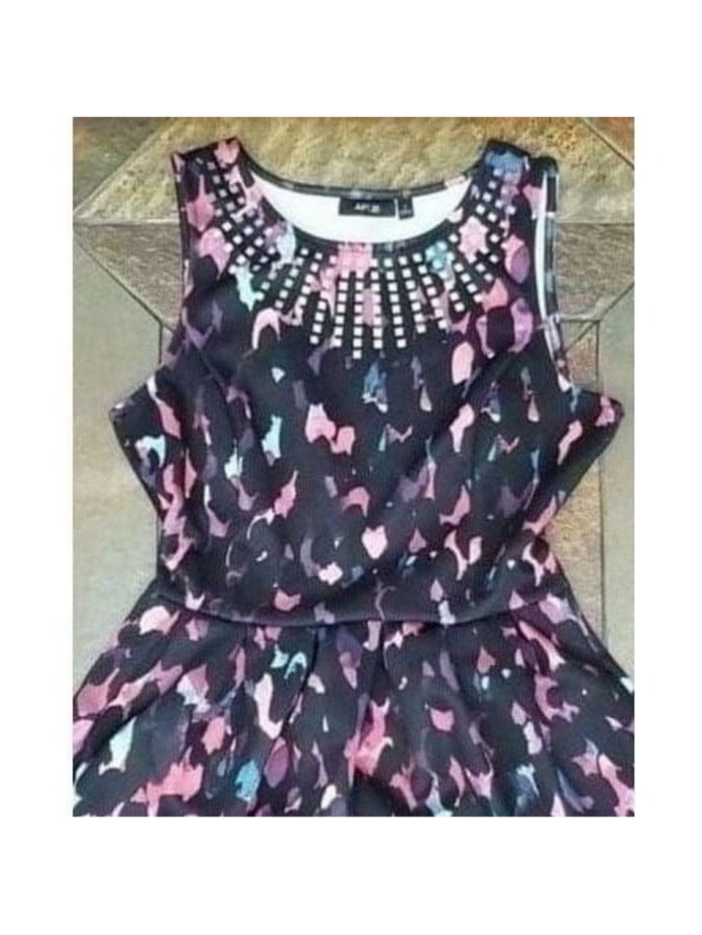 DRESS by Apt. 9 Watercolor tort sleeveless fit and flare